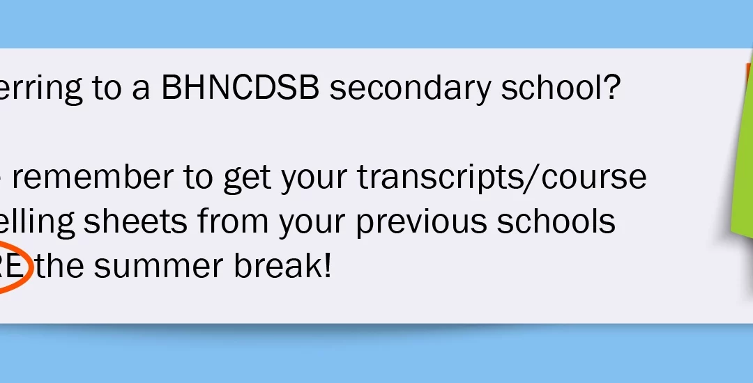 Secondary Student Reminder