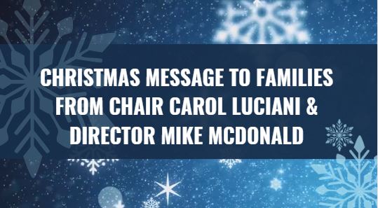 Christmas message to our families…